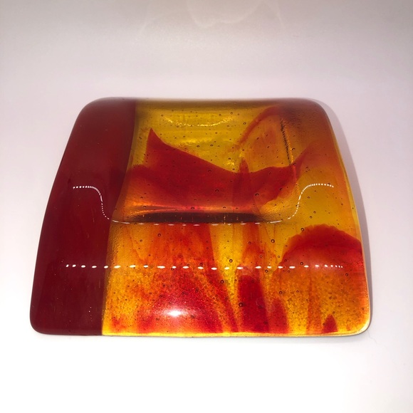 Studio Art Glass Candle Dish Wine Dish From Winery Glass Decor Knick Knack - Picture 7 of 9